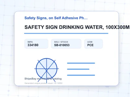 SAFETY SIGN DRINKING WATER, 100X300MM - Safety Signs, on Self Adhesive Photoluminescent Vinyl - IMPA 334180 - UOM PCE