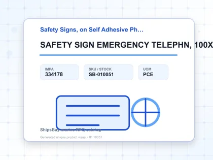 SAFETY SIGN EMERGENCY TELEPHN, 100X300MM - Safety Signs, on Self Adhesive Photoluminescent Vinyl - IMPA 334178 - UOM PCE