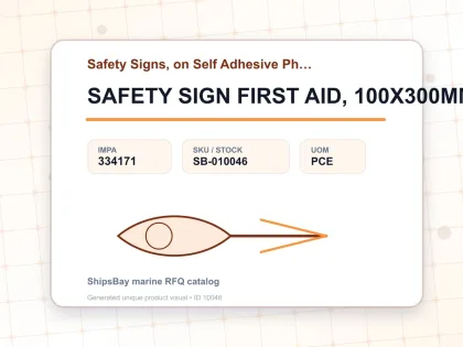 SAFETY SIGN FIRST AID, 100X300MM - Safety Signs, on Self Adhesive Photoluminescent Vinyl - IMPA 334171 - UOM PCE