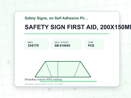 SAFETY SIGN FIRST AID, 200X150MM - Safety Signs, on Self Adhesive Photoluminescent Vinyl - IMPA 334170 - UOM PCE