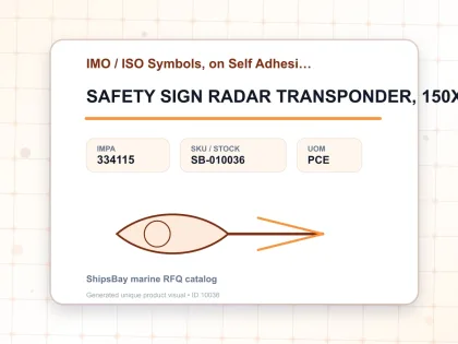 SAFETY SIGN RADAR TRANSPONDER, 150X150MM (IMO) - IMO / ISO Symbols, on Self Adhesive Photoluminescent Vinyl - IMPA 334115 - UOM PCE