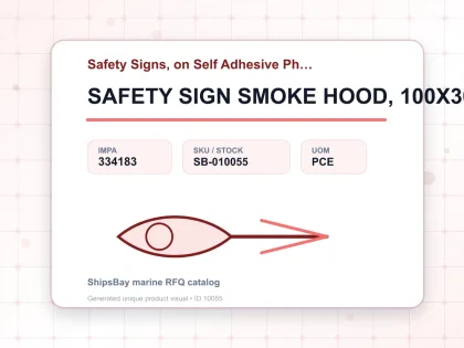 SAFETY SIGN SMOKE HOOD, 100X300MM - Safety Signs, on Self Adhesive Photoluminescent Vinyl - IMPA 334183 - UOM PCE