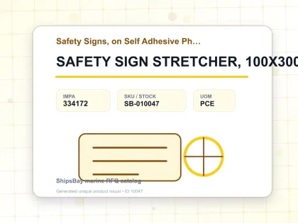 SAFETY SIGN STRETCHER, 100X300MM - Safety Signs, on Self Adhesive Photoluminescent Vinyl - IMPA 334172 - UOM PCE