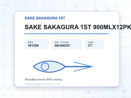 SAKE SAKAGURA 1ST 900MLX12PKT - SAKE SAKAGURA 1ST - IMPA 101354 - UOM CT