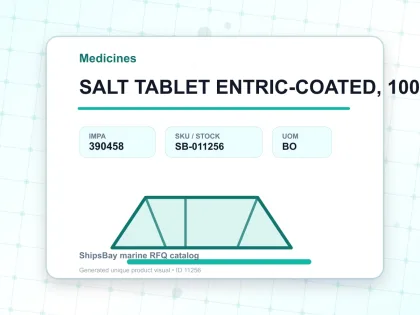 SALT TABLET ENTRIC-COATED, 1000TAB - Medicines - IMPA 390458 - UOM BO