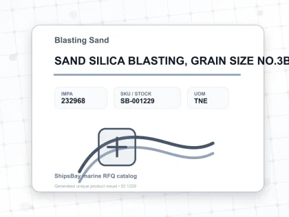 SAND SILICA BLASTING, GRAIN SIZE NO.3B - Blasting Sand - IMPA 232968 - UOM TNE