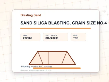 SAND SILICA BLASTING, GRAIN SIZE NO.4 - Blasting Sand - IMPA 232969 - UOM TNE