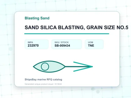 SAND SILICA BLASTING, GRAIN SIZE NO.5 - Blasting Sand - IMPA 232970 - UOM TNE