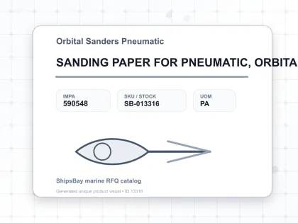 SANDING PAPER FOR PNEUMATIC, ORBITAL SANDER GRIT #280 200'S - Orbital Sanders Pneumatic - IMPA 590548 - UOM PA