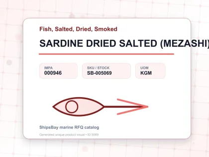SARDINE DRIED SALTED (MEZASHI) - Fish, Salted, Dried, Smoked - IMPA 000946 - UOM KGM