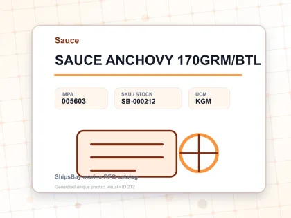 SAUCE ANCHOVY 170GRM/BTL - Sauce - IMPA 005603 - UOM KGM