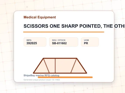 SCISSORS ONE SHARP POINTED, THE OTHER ROUND ENDED 18CM - Medical Equipment - IMPA 392025 - UOM PR