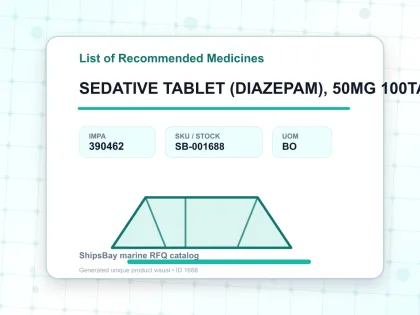 SEDATIVE TABLET (DIAZEPAM), 50MG 100TAB - List of Recommended Medicines - IMPA 390462 - UOM BO