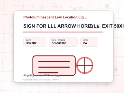 SIGN FOR LLL ARROW HORIZ(L)/, EXIT 50X100MM 10'S/PKT - Photoluminescent Low Location Lighting System - IMPA 332382 - UOM PA