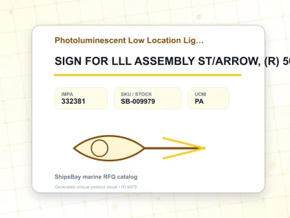 SIGN FOR LLL ASSEMBLY ST/ARROW, (R) 50X100MM 10'S/PKT - Photoluminescent Low Location Lighting System - IMPA 332381 - UOM PA