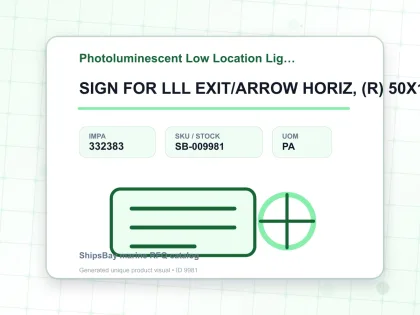 SIGN FOR LLL EXIT/ARROW HORIZ, (R) 50X100MM 10'S/PKT - Photoluminescent Low Location Lighting System - IMPA 332383 - UOM PA