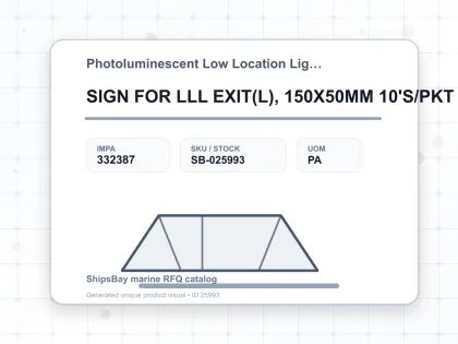 SIGN FOR LLL EXIT(L), 150X50MM 10'S/PKT - Photoluminescent Low Location Lighting System - IMPA 332387 - UOM PA