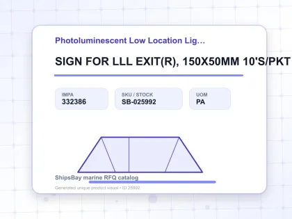 SIGN FOR LLL EXIT(R), 150X50MM 10'S/PKT - Photoluminescent Low Location Lighting System - IMPA 332386 - UOM PA