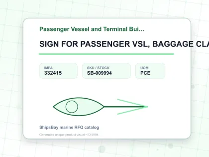 SIGN FOR PASSENGER VSL, BAGGAGE CLAIM 150X150MM - Passenger Vessel and Terminal Building Signs - IMPA 332415 - UOM PCE