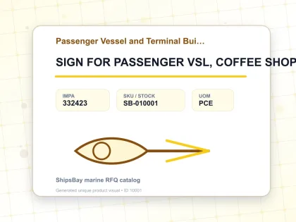SIGN FOR PASSENGER VSL, COFFEE SHOP 150X150MM - Passenger Vessel and Terminal Building Signs - IMPA 332423 - UOM PCE