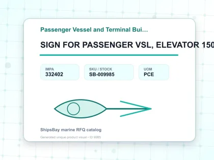 SIGN FOR PASSENGER VSL, ELEVATOR 150X150MM - Passenger Vessel and Terminal Building Signs - IMPA 332402 - UOM PCE