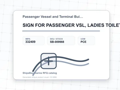 SIGN FOR PASSENGER VSL, LADIES TOILET 150X150MM - Passenger Vessel and Terminal Building Signs - IMPA 332409 - UOM PCE