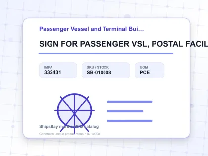 SIGN FOR PASSENGER VSL, POSTAL FACILITY 150X150MM - Passenger Vessel and Terminal Building Signs - IMPA 332431 - UOM PCE
