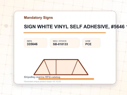 SIGN WHITE VINYL SELF ADHESIVE, #5646 150X150MM MASK - Mandatory Signs - IMPA 335646 - UOM PCE