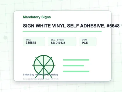 SIGN WHITE VINYL SELF ADHESIVE, #5648 150X150MM EAR PROTECTION - Mandatory Signs - IMPA 335648 - UOM PCE