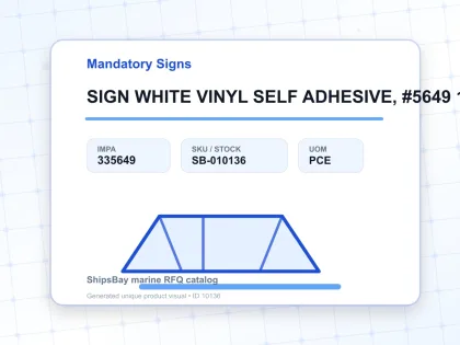 SIGN WHITE VINYL SELF ADHESIVE, #5649 150X150MM GLOVES - Mandatory Signs - IMPA 335649 - UOM PCE