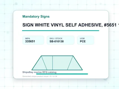SIGN WHITE VINYL SELF ADHESIVE, #5651 150X150MM PROTECT CLOTH - Mandatory Signs - IMPA 335651 - UOM PCE
