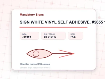SIGN WHITE VINYL SELF ADHESIVE, #5655 150X150MM GUARDS - Mandatory Signs - IMPA 335655 - UOM PCE