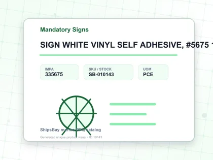 SIGN WHITE VINYL SELF ADHESIVE, #5675 100X300MM THINK SAFETY - Mandatory Signs - IMPA 335675 - UOM PCE