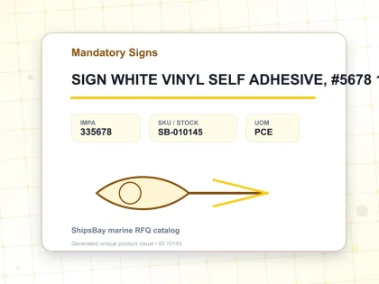 SIGN WHITE VINYL SELF ADHESIVE, #5678 100X300MM PERSONAL - Mandatory Signs - IMPA 335678 - UOM PCE
