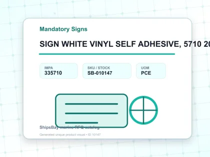 SIGN WHITE VINYL SELF ADHESIVE, 5710 200X150MM HEAD PROTECTION - Mandatory Signs - IMPA 335710 - UOM PCE