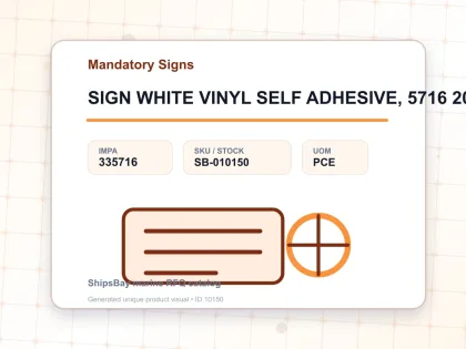 SIGN WHITE VINYL SELF ADHESIVE, 5716 200X150MM WEAR FACESHIELD - Mandatory Signs - IMPA 335716 - UOM PCE