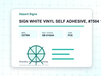SIGN WHITE VINYL SELF ADHESIVE, #7504 150X150MM EXPLOSION - Hazard Signs - IMPA 337504 - UOM PCE