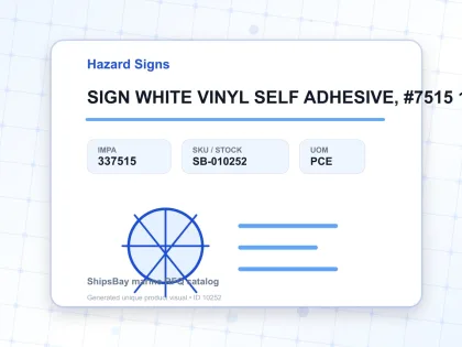 SIGN WHITE VINYL SELF ADHESIVE, #7515 150X150MM NON-IONIZING - Hazard Signs - IMPA 337515 - UOM PCE