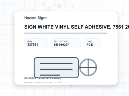 SIGN WHITE VINYL SELF ADHESIVE, 7561 200X150MM CAUTION EXHAUST - Hazard Signs - IMPA 337561 - UOM PCE