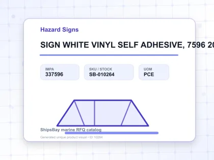SIGN WHITE VINYL SELF ADHESIVE, 7596 200X150MM DANGER CORROSIV - Hazard Signs - IMPA 337596 - UOM PCE