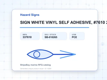SIGN WHITE VINYL SELF ADHESIVE, #7610 200X150MM DANGER HI VOLT - Hazard Signs - IMPA 337610 - UOM PCE
