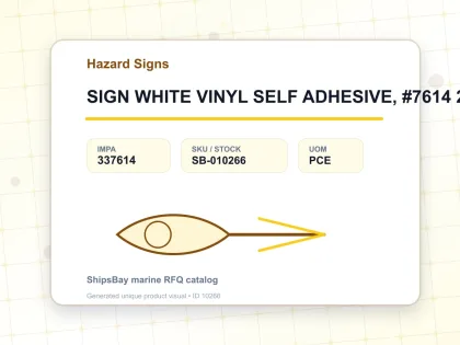 SIGN WHITE VINYL SELF ADHESIVE, #7614 200X150MM DANGER 440VOLT - Hazard Signs - IMPA 337614 - UOM PCE