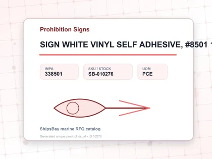 SIGN WHITE VINYL SELF ADHESIVE, #8501 150X150MM NO MATCHES - Prohibition Signs - IMPA 338501 - UOM PCE