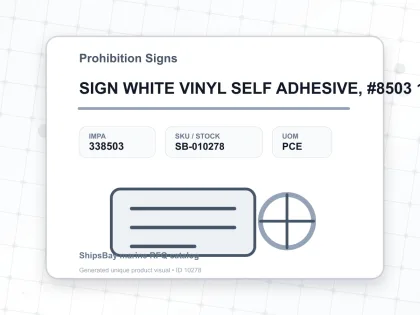 SIGN WHITE VINYL SELF ADHESIVE, #8503 150X150MM NO VISITORS - Prohibition Signs - IMPA 338503 - UOM PCE