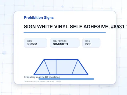 SIGN WHITE VINYL SELF ADHESIVE, #8531 100X300MM - Prohibition Signs - IMPA 338531 - UOM PCE