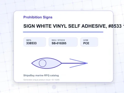 SIGN WHITE VINYL SELF ADHESIVE, #8533 100X300MM - Prohibition Signs - IMPA 338533 - UOM PCE