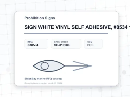 SIGN WHITE VINYL SELF ADHESIVE, #8534 100X300MM - Prohibition Signs - IMPA 338534 - UOM PCE