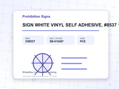 SIGN WHITE VINYL SELF ADHESIVE, #8537 100X300MM - Prohibition Signs - IMPA 338537 - UOM PCE