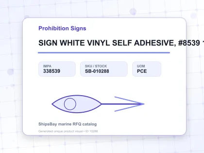 SIGN WHITE VINYL SELF ADHESIVE, #8539 100X300MM - Prohibition Signs - IMPA 338539 - UOM PCE