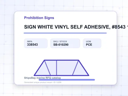 SIGN WHITE VINYL SELF ADHESIVE, #8543 100X300MM - Prohibition Signs - IMPA 338543 - UOM PCE